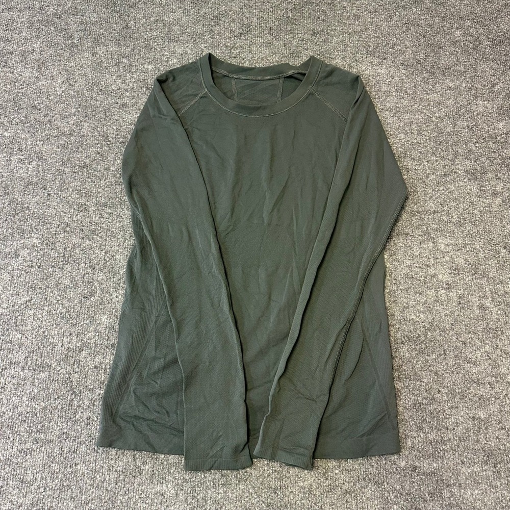 Lululemon Long Sleeve Shirt Womens Size 4 Olive Green Swiftly Tech Athletic Top